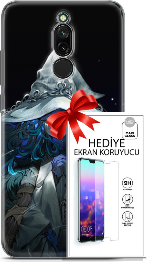 Xiaomi Redmi 8 Kılıf Orijinal Seri Cardano 28 Şapkalı Kız İz Bırakmayan Kılıf + Ön Ekran Koruyucu