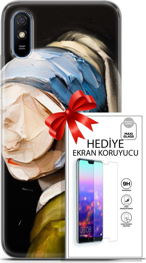 Xiaomi Redmi 9A Kılıf Orijinal Seri Soul 03 Yüzü Olmayan Kadın Arka Kapak + Ekran Koruyucu