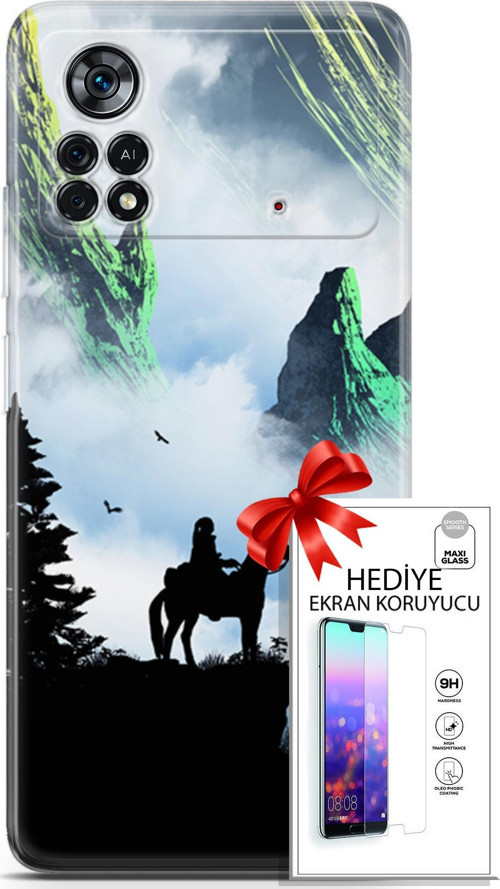 Xiaomi Poco X4 Pro 5G Kılıf Orijinal Seri Algorand 25 Atlı Soyulmayan Kılıf + Ekran Koruyucu Full Koruma