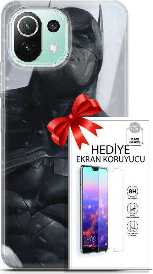 Xiaomi 11 Lite 5G Ne Kılıf Orijinal Seri Dc 08 Batman Dc Baskılı Kılıf + Ekran Koruyucu
