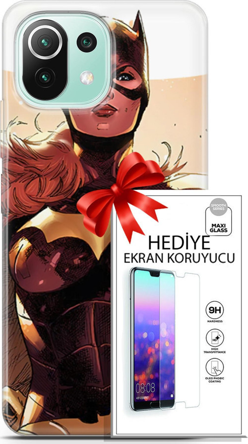 Xiaomi 11 Lite 5G Ne Kılıf Orijinal Seri Dc 11 Batgirl 4K Baskılı Kılıf + Ekran Koruyucu Full Koruma