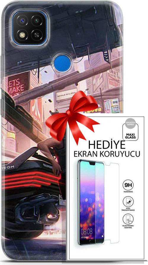 Xiaomi Redmi 10A Kılıf Orijinal Seri Cyberpunk 19 Keanu Reeves Tam Koruma Kılıf + Ekran Koruyucu