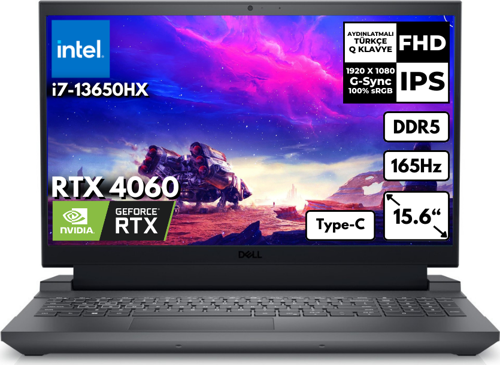 G15 5530 i7-13650HX 24-GBDDR5 4 TBSSD RTX4060 (8GB-140W) 15.6" FHD 165Hz Windows 10 Pro G155530014UHMF60