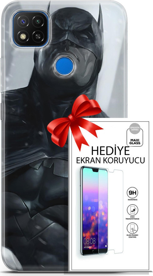 Xiaomi Redmi 10A Kılıf Orijinal Seri Dc 08 Batman Dc Baskılı Kılıf + Ekran Koruyucu
