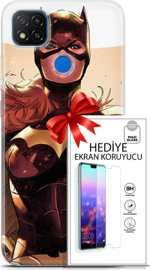 Xiaomi Redmi 10A Kılıf Orijinal Seri Dc 11 Batgirl 4K Baskılı Kılıf + Ekran Koruyucu Full Korumak