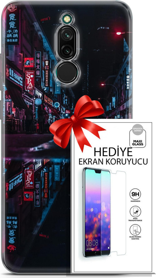 Xiaomi Redmi 8 Kılıf Orijinal Seri Cyberpunk 24 Spa Darbe Emici Kılıf + Ekran Koruyucu