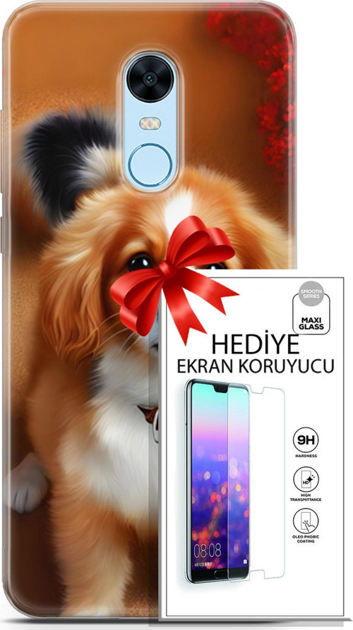 Xiaomi Redmi 5 Plus Kılıf Orijinal Seri Dogs 14 King Charles Spaniel Cover Kılıf + Ön Ekran Koruyucu