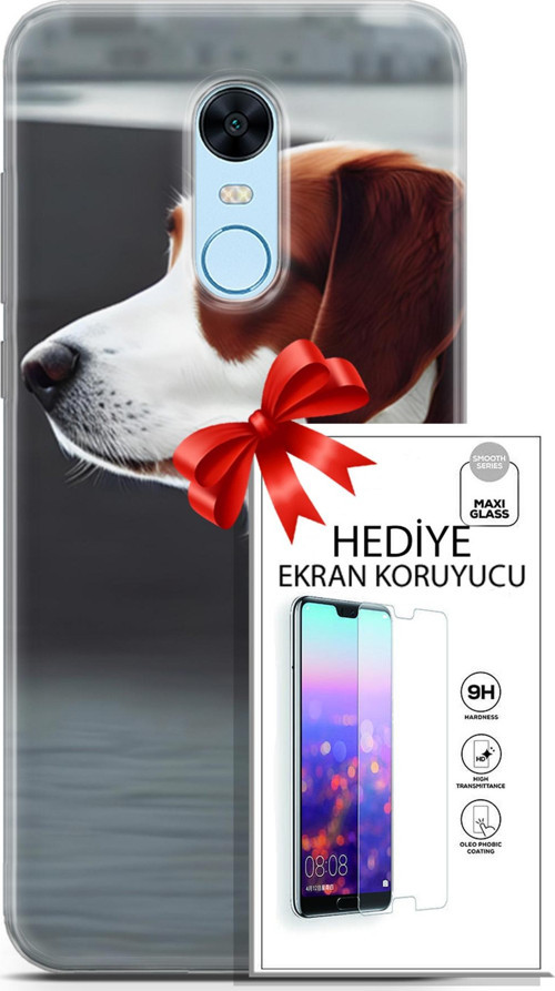 Xiaomi Redmi 5 Plus Kılıf Orijinal Seri Dogs 18 Süvari Köpeği Parlak Kılıf + Ekran Koruyucu Full Koruma