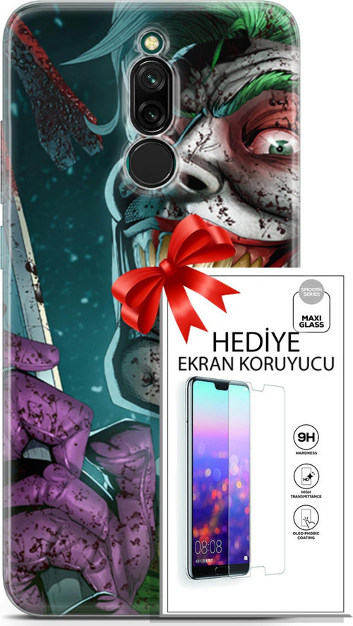 Xiaomi Redmi 8 Kılıf Orijinal Seri Dc 01 Bıçaklı Joker Telefon Kılıfı + Ekran Koruyucu