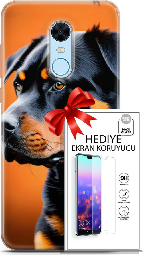Xiaomi Redmi 5 Plus Kılıf Orijinal Seri Dogs 23 Rottweiler Telefon Kabı Ve Ekran Koruyucu