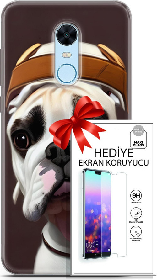 Xiaomi Redmi 5 Plus Kılıf Orijinal Seri Dogs 26 Mastiff Soft Kapak + Ekran Koruyucu