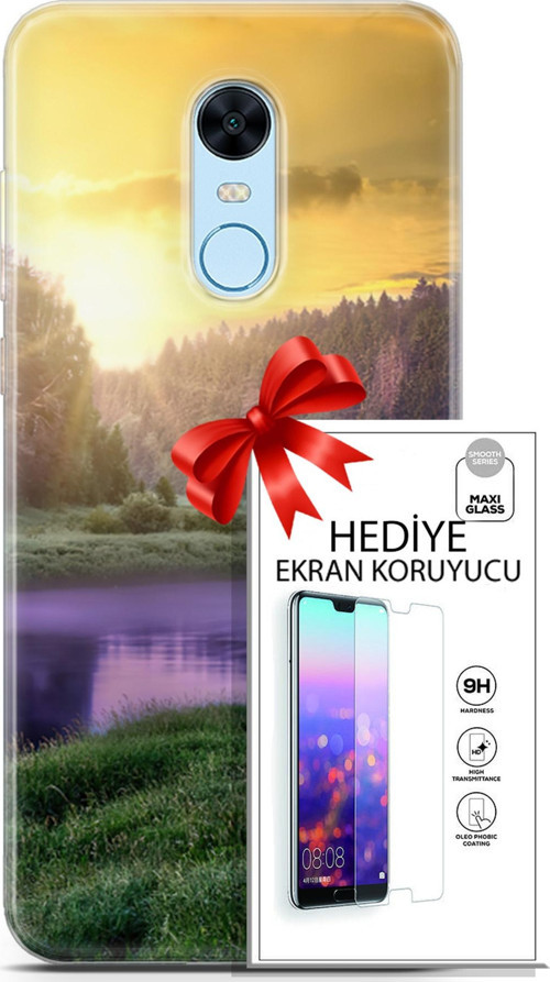 Xiaomi Redmi 5 Plus Kılıf Orijinal Seri Fantasy 05 Nehir Koruma Kılıfı + Ekran Koruyucu