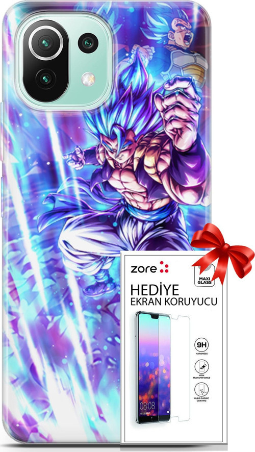 Xiaomi 11 Lite 5G Ne Kılıf Orijinal Seri Supers 17 Dragon Gogeta Anime Yumuşak Kılıf + Ekran Koruyucu