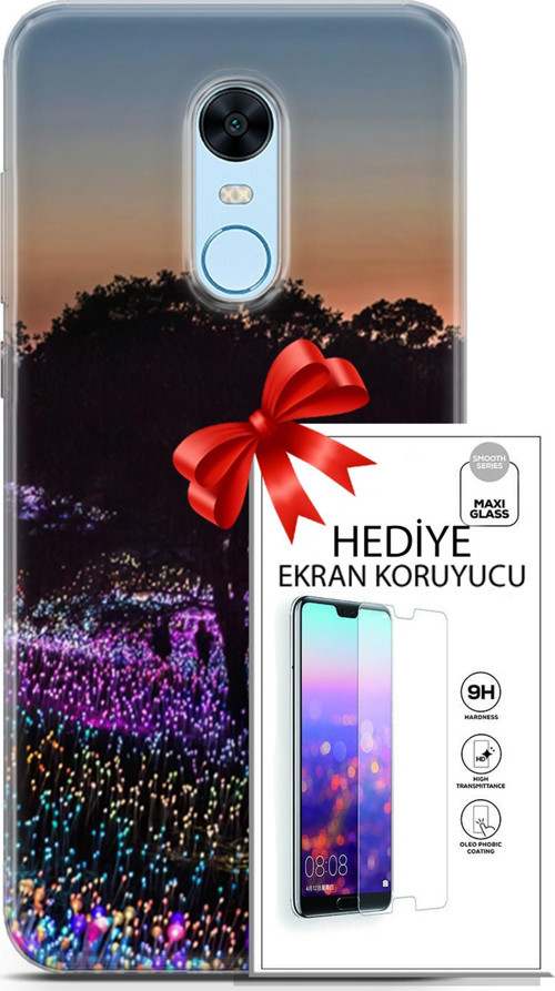 Xiaomi Redmi 5 Plus Kılıf Orijinal Seri Fantasy 11 Işıltılı Brookgreen 4K Baskılı Kılıf + Ekran Koruyucu