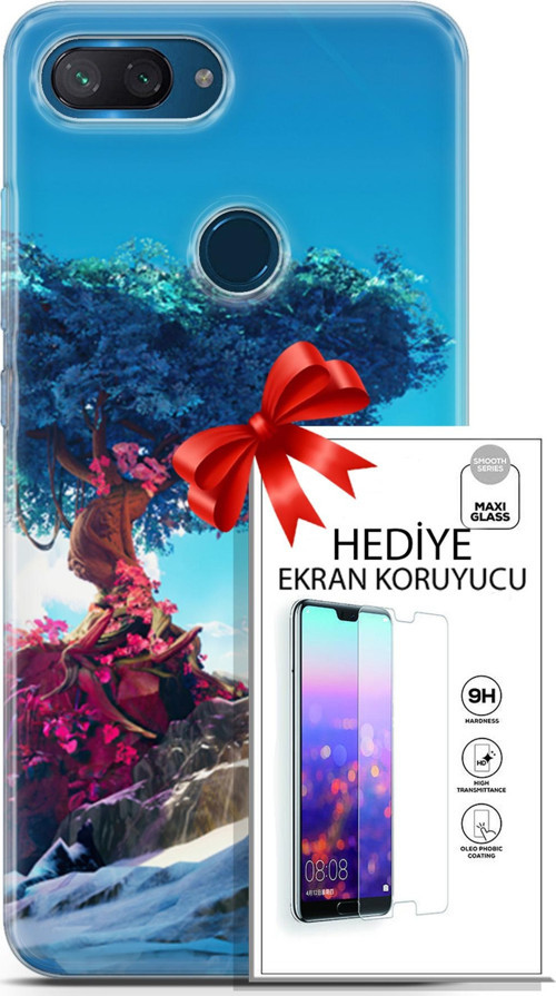 Xiaomi Mi 8 Lite Kılıf Orijinal Seri Neo 04 Spiderman Silikon Kılıf + Ekran Koruyucu Full Korumak