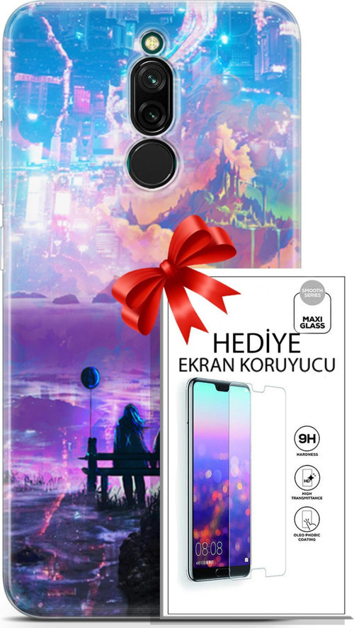 Xiaomi Redmi 8 Kılıf Orijinal Seri Neo 25 Spider Man Miles Soyulmayan Kılıf + Ekran Koruyucu Full Koruma