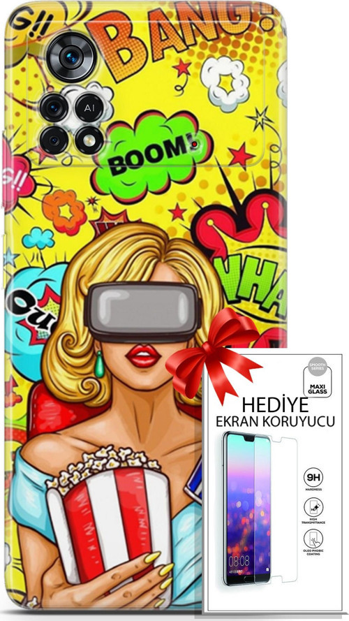 Xiaomi Poco X4 Pro 5G Kılıf Orijinal Seri Bounce 27 Jody King Lazer Kesim Silikon Ekran Koruyucu