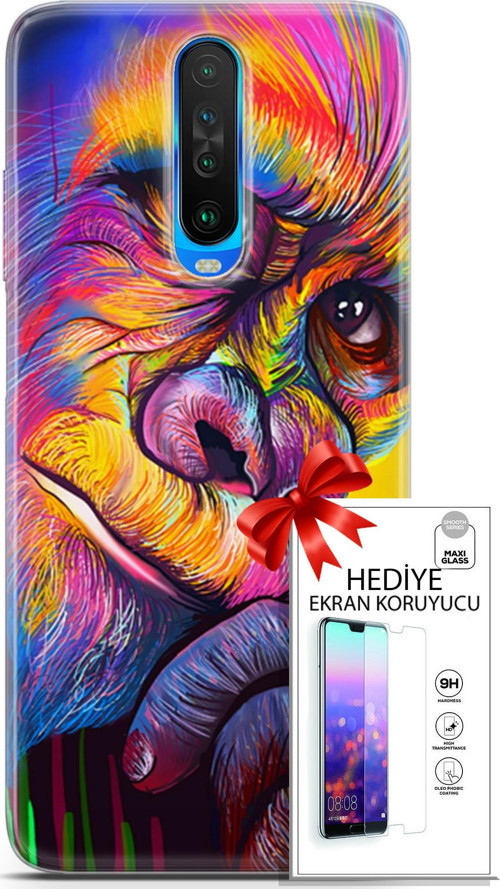 Xiaomi Redmi K30 Kılıf Orijinal Seri Bounce 26 Skylar Carter Soft Kapak + Ekran Koruyucu