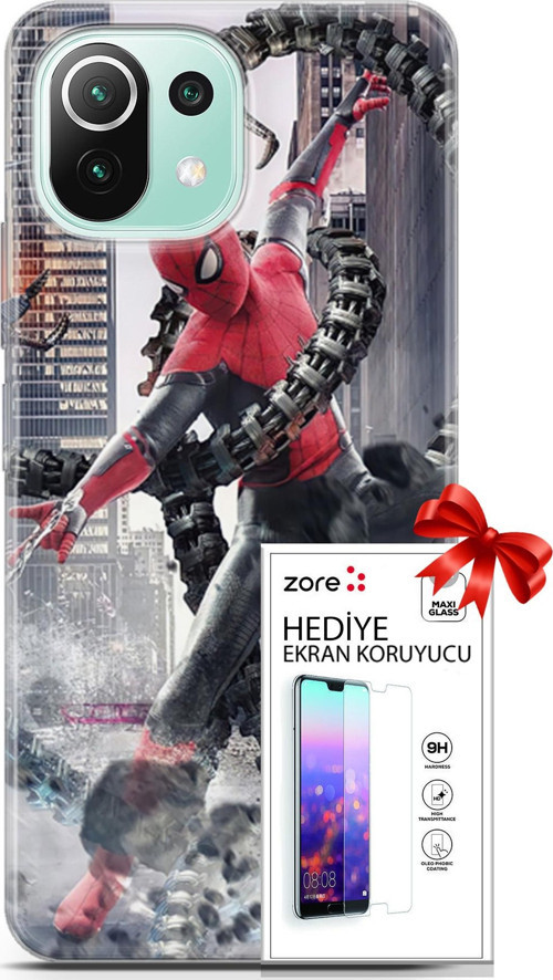 Xiaomi 11 Lite 5G Ne Kılıf Orijinal Seri Supers 25 No Way Home Soyulmayan Kılıf + Ekran Koruyucu Ful