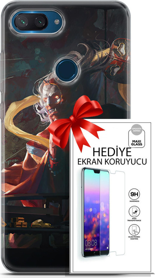 Xiaomi Mi 8 Lite Kılıf Orijinal Seri Neo 07 Batman Vs Deathstroke Desenli Kılıf + Ön Ekran Koruyucu