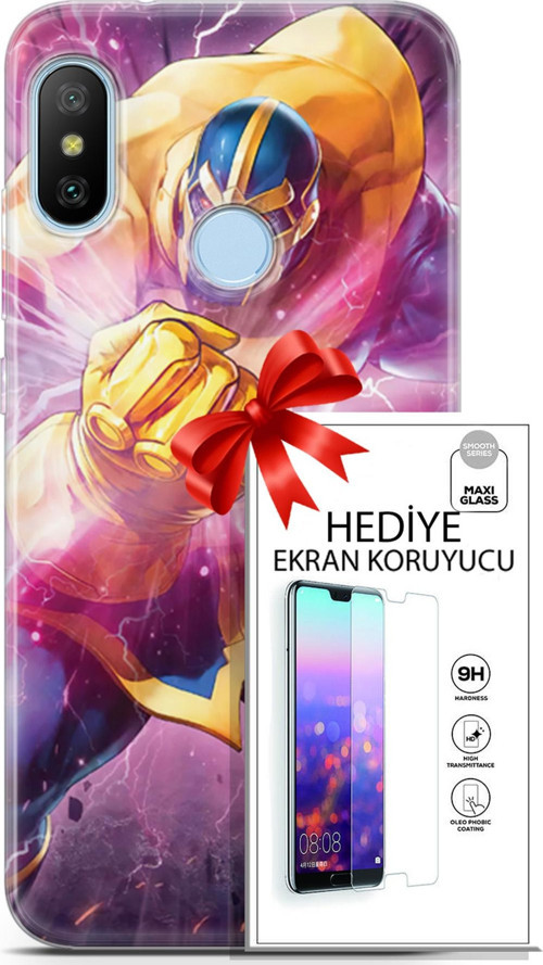 Xiaomi Mi A2 Lite Kılıf Orijinal Seri Dc 10 Thanos Full Hd Kılıf + Ekran Koruyucu
