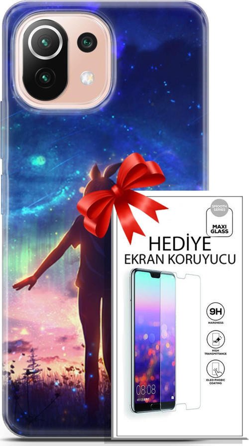 Xiaomi Mi 11 Lite Kılıf Orijinal Seri Fantasy 26 Tavşan Kulaklı Soft Kapak + Ekran Koruyucu