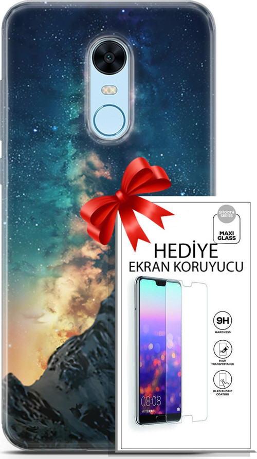 Xiaomi Redmi 5 Plus Kılıf Orijinal Seri Fantasy 19 Mavi Gece Tam Koruma Kılıf + Ekran Koruyucu