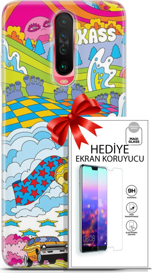Xiaomi Poco X2 Kılıf Orijinal Seri Cardano 01 Yıldız Bulut Telefon Kılıfı + Ekran Koruyucu