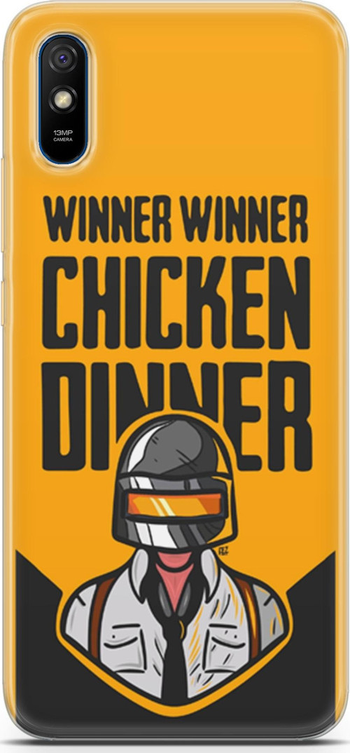 Xiaomi Redmi 9A Kılıf Orijinal Seri Typo 17 Winner Chicken Dinner Yumuşak Kılıf