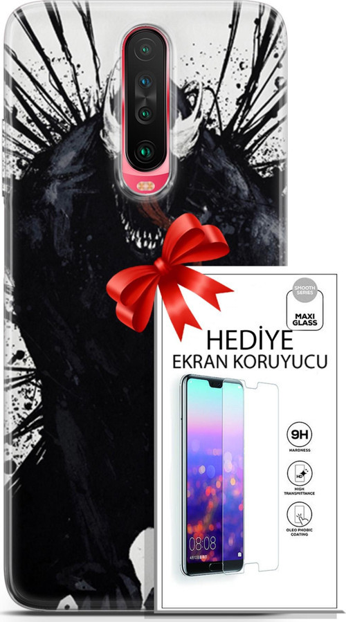 Xiaomi Poco X2 Kılıf Orijinal Seri Cardano 20 Canavar Renkli Kılıf Ekran Koruyucu