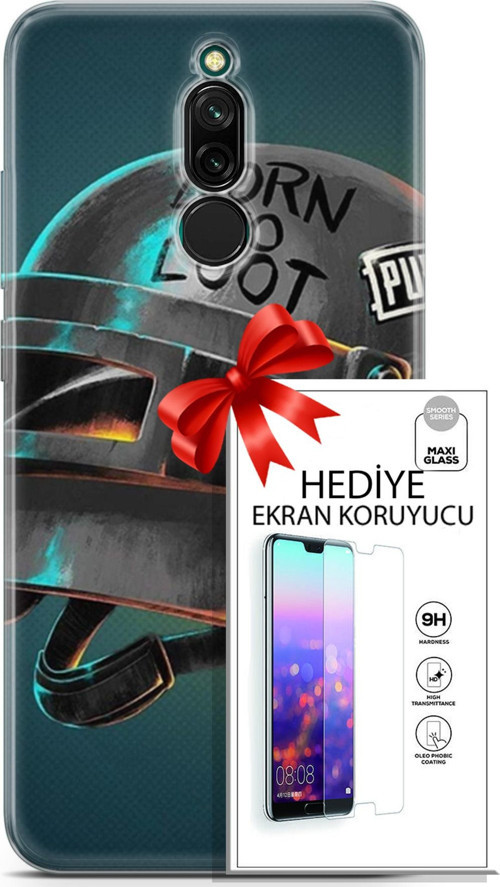 Xiaomi Redmi 8 Kılıf Orijinal Seri Pubg 19 Born To Loot Tam Koruma Kılıf + Ekran Koruyucu