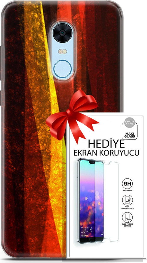 Xiaomi Redmi 5 Plus Kılıf Orijinal Seri Nature 17 Sarı Katman Yumuşak Kılıf + Ekran Koruyucu