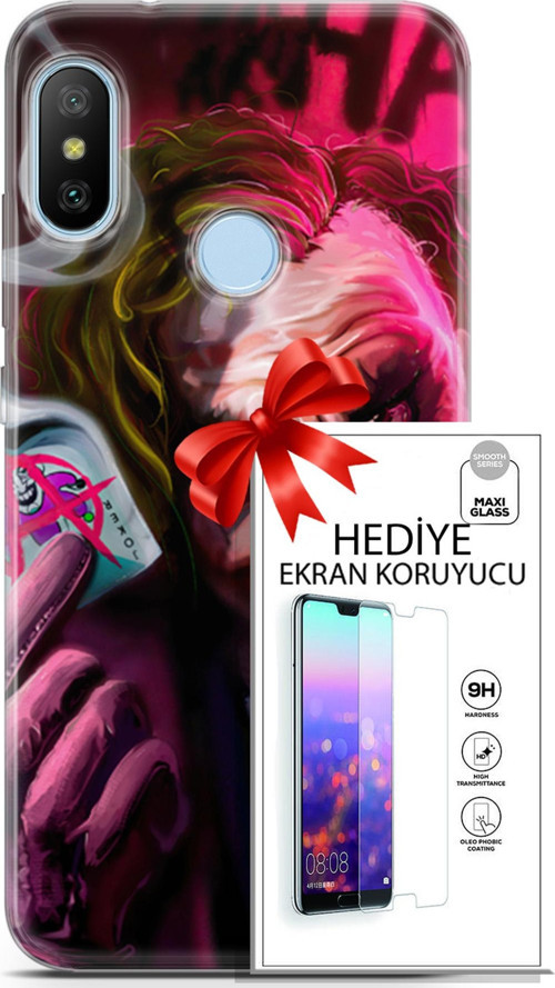 Xiaomi Mi A2 Lite Kılıf Orijinal Seri Dc 23 Joker Kart Telefon Kabı Ve Ekran Koruyucu