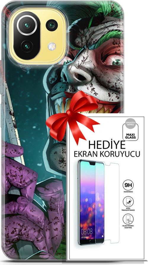 Xiaomi 11 Lite 5G Kılıf Orijinal Seri Dc 01 Bıçaklı Joker Telefon Kılıfı + Ekran Koruyucu