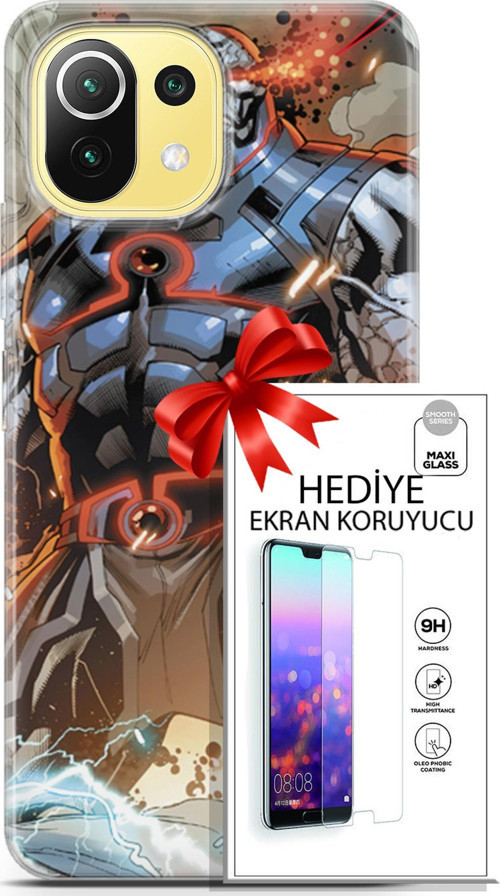Xiaomi 11 Lite 5G Kılıf Orijinal Seri Dc 09 Darkseid Uv Kılıf Ve Ekran Koruyucu