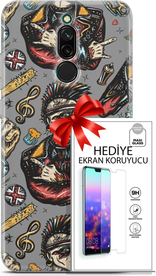 Xiaomi Redmi 8 Kılıf Orijinal Seri Punky 24 Heavy Metal Darbe Emici Kılıf + Ekran Koruyucu