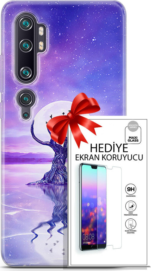 Xiaomi Mi Note 10 Pro Kılıf Orijinal Seri Neo 30 Carnage Kenarları Şeffaf Kapak Ve Ekran Koruyucu