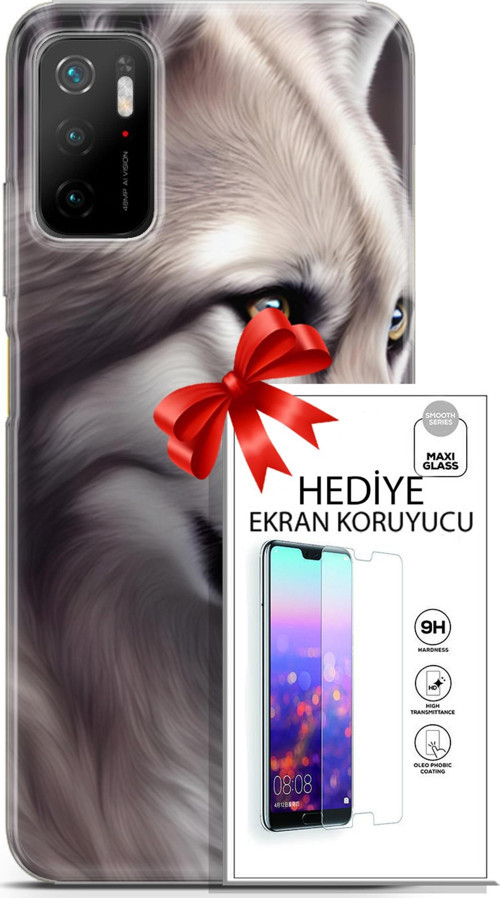 Xiaomi Poco M3 Pro Kılıf Orijinal Seri Dogs 01 Yakışıklı Kurt Telefon Kılıfı + Ekran Koruyucu