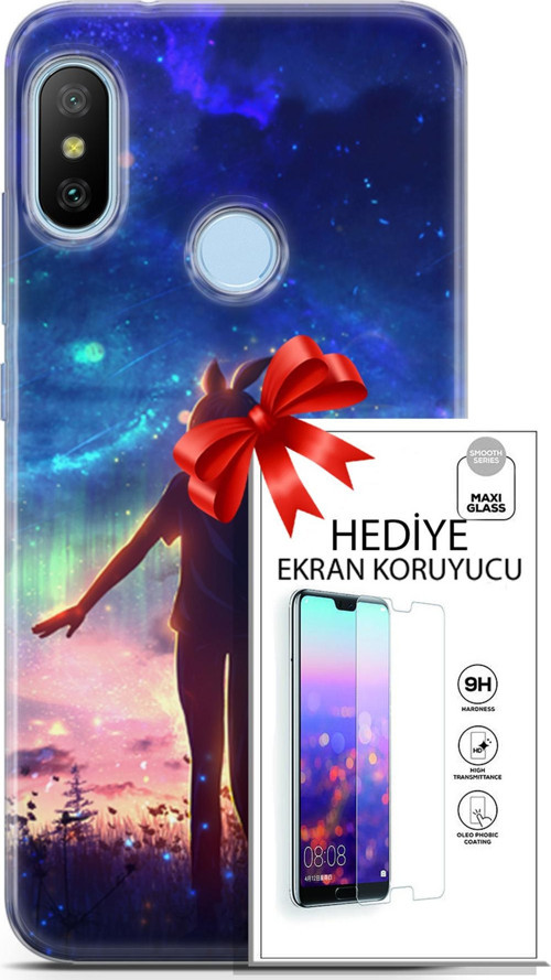 Xiaomi Mi A2 Lite Kılıf Orijinal Seri Fantasy 26 Tavşan Kulaklı Soft Kapak + Ekran Koruyucu