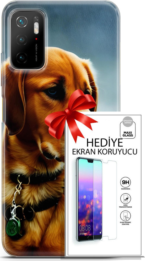 Xiaomi Poco M3 Pro Kılıf Orijinal Seri Dogs 04 Labrador Silikon Kılıf + Ekran Koruyucu Full Koruma