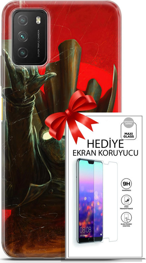Xiaomi Poco M3 Kılıf Orijinal Seri Dc 18 Spider Man Noir Parlak Kılıf + Ekran Koruyucu Full Koruma
