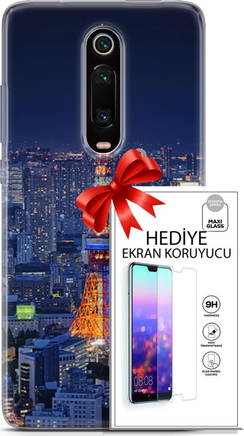 Xiaomi Mi 9T Kılıf Orijinal Seri Fantasy 02 Eyfel Kapak Ve Ekran Koruyucu