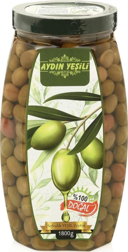 Doğal Salamura Yeşil Çizik Zeytin 3 Lt 1800 Gr