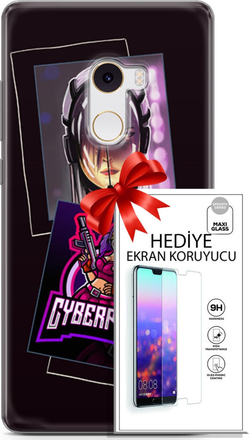 Xiaomi Mi Mix 2 Kılıf Orijinal Seri Cyberpunk 10 Cyber Kız Full Hd Kılıf + Ekran Koruyucu