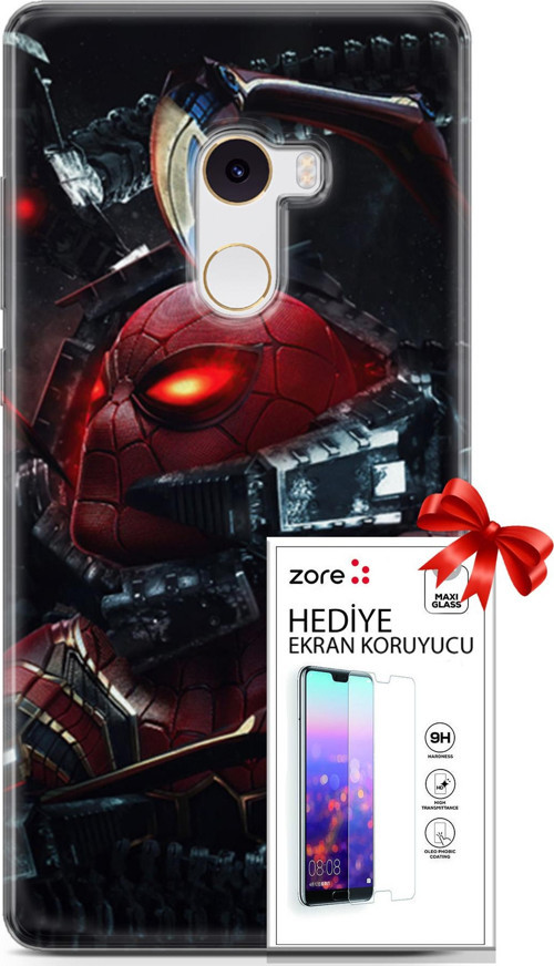 Xiaomi Mi Mix 2 Kılıf Orijinal Seri Supers 29 Dr Octopus Leke Tutmaz Kapak + Ekran Koruyucu