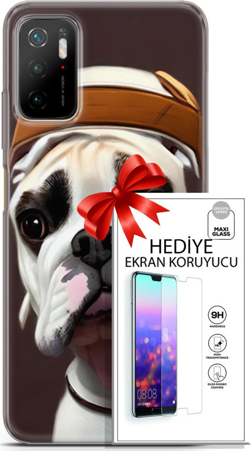 Xiaomi Poco M3 Pro Kılıf Orijinal Seri Dogs 26 Mastiff Soft Kapak + Ekran Koruyucu