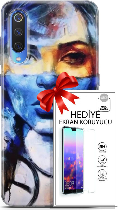 Xiaomi Mi 9 Kılıf Orijinal Seri Soul 13 Mavi Sarı Case Kapak Ekran Koruyucu