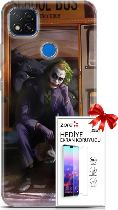 Xiaomi Redmi 10A Kılıf Orijinal Seri Supers 05 Joker Poster Koruma Kılıfı + Ekran Koruyucu