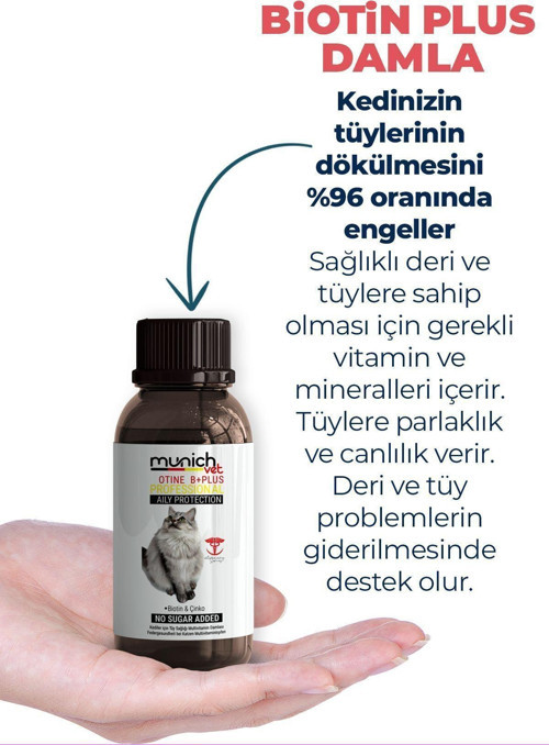 Biotine Plus Kedi Tüy Damlası 50 Ml (Kedilerin Tüy Dökülmesini Engeller)