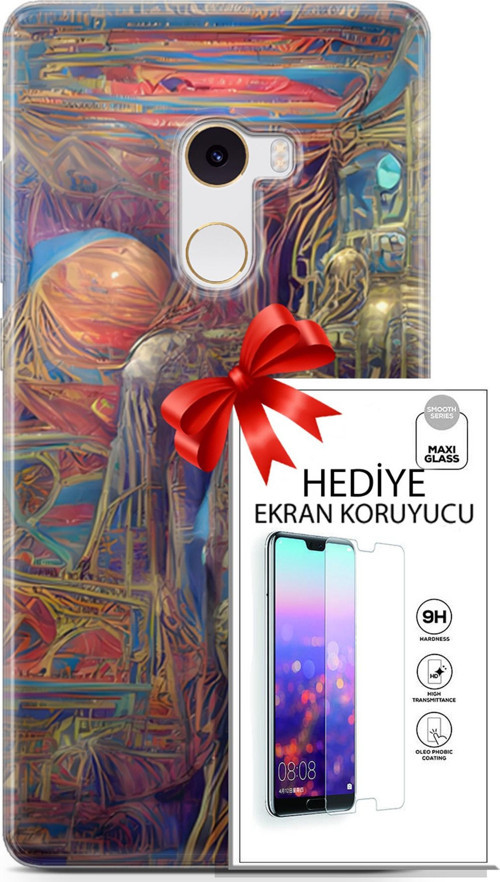 Xiaomi Mi Mix 2 Kılıf Orijinal Seri Cyberpunk 18 Parapsikoloji Parlak Kılıf + Ekran Koruyucu Full Koruma